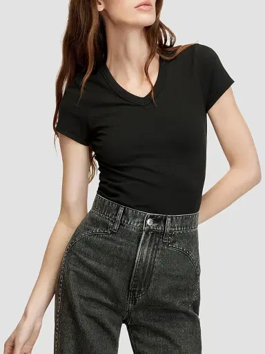 Veronica Beard Women's Devin V-Neck T-Shirt | Thumbnail 4 Veronica Beard Women's Devin V-Neck T-Shirt | Thumbnail 4