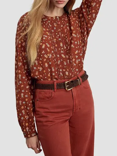 Veronica Beard Women's Lollie Floral Pintuck Blouse | Thumbnail 4 Veronica Beard Women's Lollie Floral Pintuck Blouse | Thumbnail 4