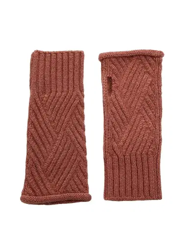 Saks Fifth Avenue Women's Cabel-Knit Ribbed Trim Fingerless Gloves | Thumbnail 1 Saks Fifth Avenue Women's Cabel-Knit Ribbed Trim Fingerless Gloves | Thumbnail 1