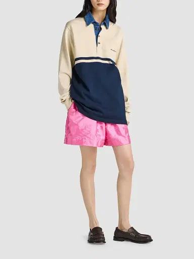 JW Anderson Women's Contrast-Collar Long-Sleeve Polo Shirt | Thumbnail 2 JW Anderson Women's Contrast-Collar Long-Sleeve Polo Shirt | Thumbnail 2