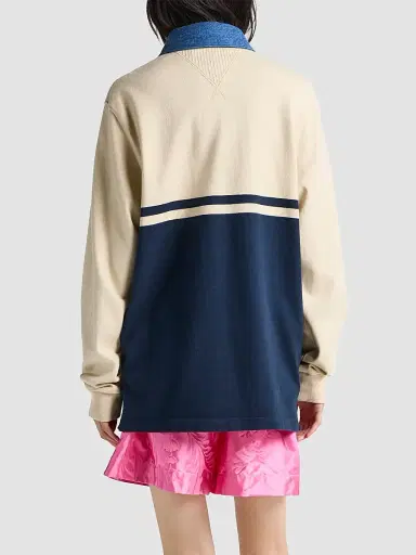 JW Anderson Women's Contrast-Collar Long-Sleeve Polo Shirt | Thumbnail 3 JW Anderson Women's Contrast-Collar Long-Sleeve Polo Shirt | Thumbnail 3