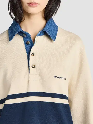 JW Anderson Women's Contrast-Collar Long-Sleeve Polo Shirt | Thumbnail 5 JW Anderson Women's Contrast-Collar Long-Sleeve Polo Shirt | Thumbnail 5