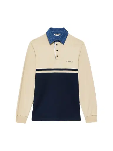 JW Anderson Women's Contrast-Collar Long-Sleeve Polo Shirt | Thumbnail 1 JW Anderson Women's Contrast-Collar Long-Sleeve Polo Shirt | Thumbnail 1