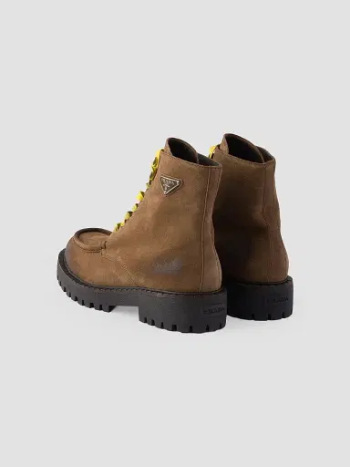 Prada Men's Aged Suede Lace-Up Ankle Boots | Thumbnail 3 Prada Men's Aged Suede Lace-Up Ankle Boots | Thumbnail 3