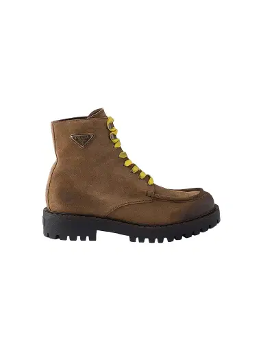 Prada Men's Aged Suede Lace-Up Ankle Boots | Thumbnail 1 Prada Men's Aged Suede Lace-Up Ankle Boots | Thumbnail 1