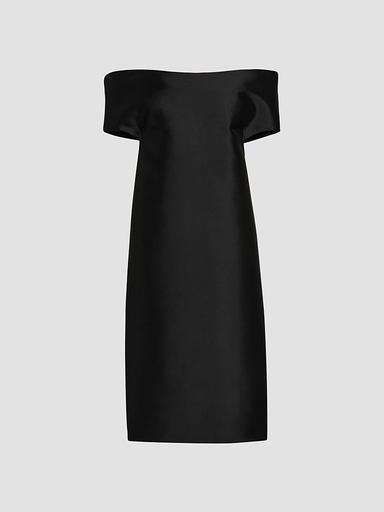 Jil Sander Women's Off-The-Shoulder Silk-Wool Midi Dress | Thumbnail 1 Jil Sander Women's Off-The-Shoulder Silk-Wool Midi Dress | Thumbnail 1