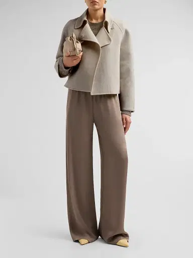 Fabiana Filippi Women's Wool-Cashmere Short Trench Coat | Thumbnail 2 Fabiana Filippi Women's Wool-Cashmere Short Trench Coat | Thumbnail 2