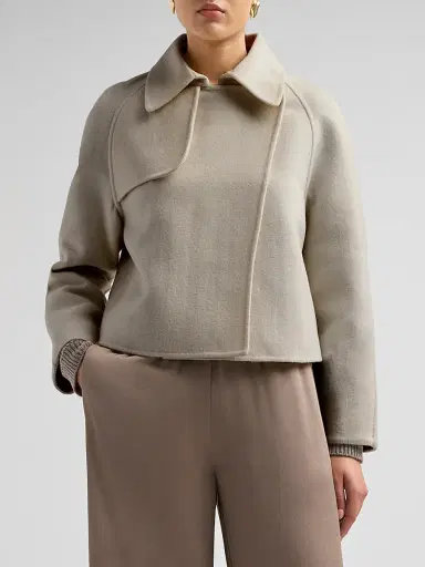 Fabiana Filippi Women's Wool-Cashmere Short Trench Coat | Thumbnail 4 Fabiana Filippi Women's Wool-Cashmere Short Trench Coat | Thumbnail 4