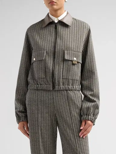 Fabiana Filippi Women's Filo Diamanté Loop Houndstooth Jersey Boxy Jacket | Thumbnail 4 Fabiana Filippi Women's Filo Diamanté Loop Houndstooth Jersey Boxy Jacket | Thumbnail 4