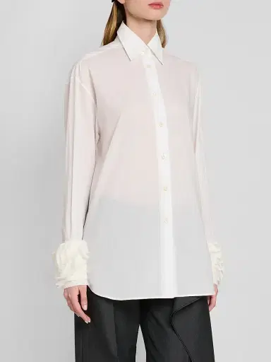 Jil Sander Women's Layered-Cuff Cotton Top | Thumbnail 4 Jil Sander Women's Layered-Cuff Cotton Top | Thumbnail 4