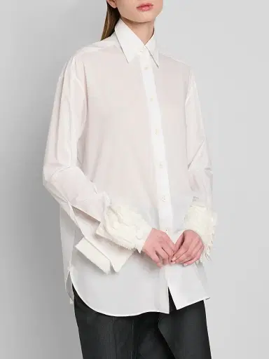 Jil Sander Women's Layered-Cuff Cotton Top | Thumbnail 5 Jil Sander Women's Layered-Cuff Cotton Top | Thumbnail 5