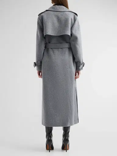 Simkhai Women's Rumi Belted Wool-Blend Double-Breasted Long Coat | Thumbnail 3 Simkhai Women's Rumi Belted Wool-Blend Double-Breasted Long Coat | Thumbnail 3