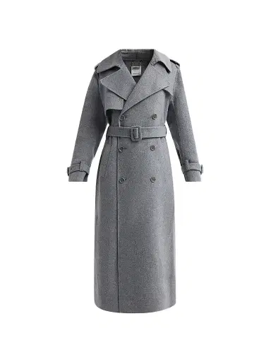 Simkhai Women's Rumi Belted Wool-Blend Double-Breasted Long Coat | Thumbnail 1 Simkhai Women's Rumi Belted Wool-Blend Double-Breasted Long Coat | Thumbnail 1