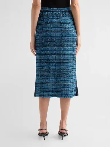 Ming Wang Women's Tweed Checked Pencil Midi Skirt | Thumbnail 3 Ming Wang Women's Tweed Checked Pencil Midi Skirt | Thumbnail 3