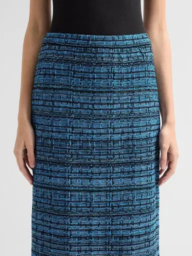 Ming Wang Women's Tweed Checked Pencil Midi Skirt | Thumbnail 5 Ming Wang Women's Tweed Checked Pencil Midi Skirt | Thumbnail 5