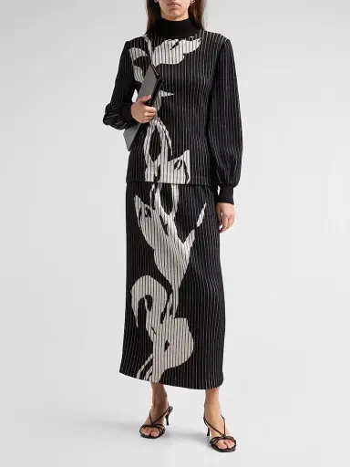 Ming Wang Women's Floral Striped Tunic | Thumbnail 2 Ming Wang Women's Floral Striped Tunic | Thumbnail 2