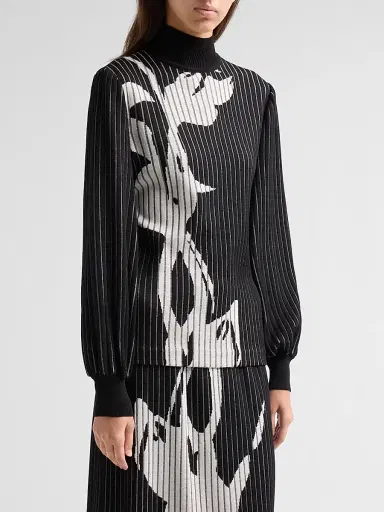 Ming Wang Women's Floral Striped Tunic | Thumbnail 4 Ming Wang Women's Floral Striped Tunic | Thumbnail 4