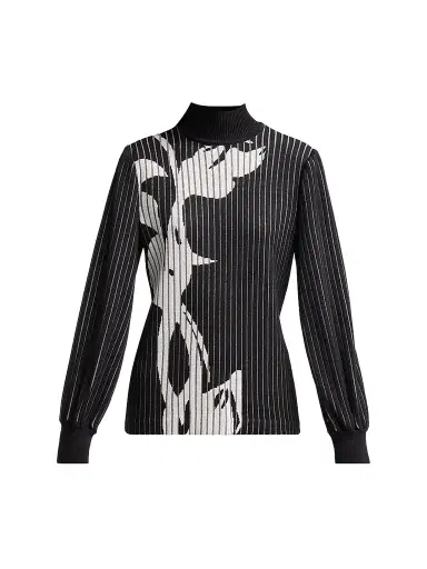 Ming Wang Women's Floral Striped Tunic | Thumbnail 1 Ming Wang Women's Floral Striped Tunic | Thumbnail 1