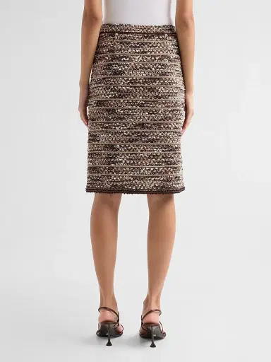 Ming Wang Women's Eyelash Tweed Knit A-Line Knee-Length Skirt | Thumbnail 3 Ming Wang Women's Eyelash Tweed Knit A-Line Knee-Length Skirt | Thumbnail 3