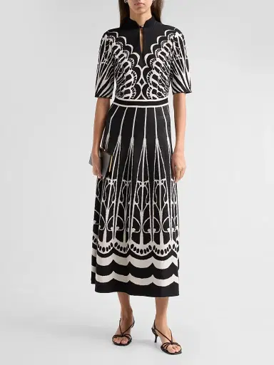 Ming Wang Women's Graphic-Print Keyhole Midi Dress | Thumbnail 2 Ming Wang Women's Graphic-Print Keyhole Midi Dress | Thumbnail 2