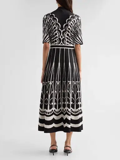 Ming Wang Women's Graphic-Print Keyhole Midi Dress | Thumbnail 3 Ming Wang Women's Graphic-Print Keyhole Midi Dress | Thumbnail 3