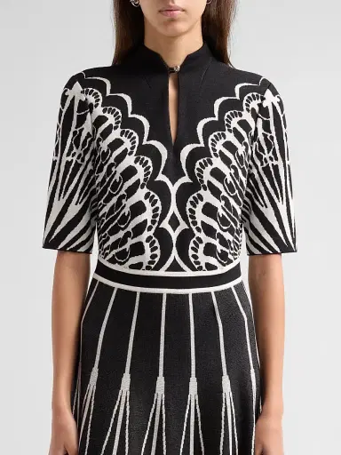 Ming Wang Women's Graphic-Print Keyhole Midi Dress | Thumbnail 5 Ming Wang Women's Graphic-Print Keyhole Midi Dress | Thumbnail 5