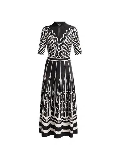 Ming Wang Women's Graphic-Print Keyhole Midi Dress | Thumbnail 1 Ming Wang Women's Graphic-Print Keyhole Midi Dress | Thumbnail 1