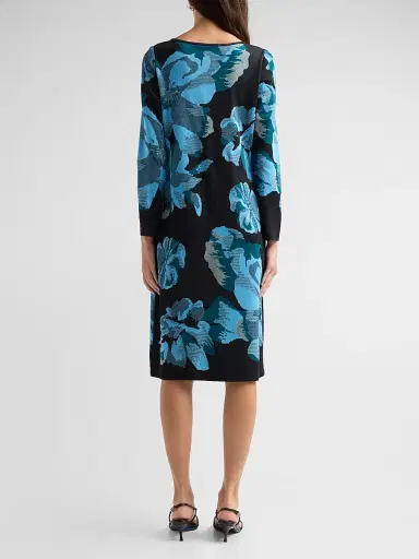 Ming Wang Women's Floral Jacquard Sheath Midi Dress | Thumbnail 3 Ming Wang Women's Floral Jacquard Sheath Midi Dress | Thumbnail 3
