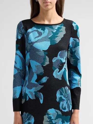 Ming Wang Women's Floral Jacquard Sheath Midi Dress | Thumbnail 5 Ming Wang Women's Floral Jacquard Sheath Midi Dress | Thumbnail 5
