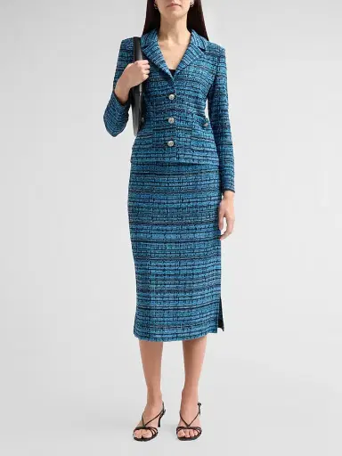 Ming Wang Women's Tweed Knit Jacket | Thumbnail 2 Ming Wang Women's Tweed Knit Jacket | Thumbnail 2