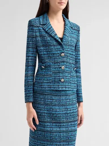 Ming Wang Women's Tweed Knit Jacket | Thumbnail 4 Ming Wang Women's Tweed Knit Jacket | Thumbnail 4