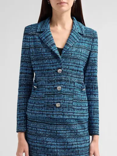 Ming Wang Women's Tweed Knit Jacket | Thumbnail 5 Ming Wang Women's Tweed Knit Jacket | Thumbnail 5