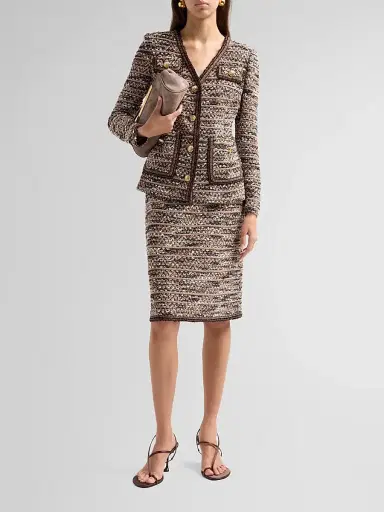 Ming Wang Women's Eyelash Tweed Jacket | Thumbnail 2 Ming Wang Women's Eyelash Tweed Jacket | Thumbnail 2