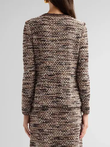 Ming Wang Women's Eyelash Tweed Jacket | Thumbnail 3 Ming Wang Women's Eyelash Tweed Jacket | Thumbnail 3