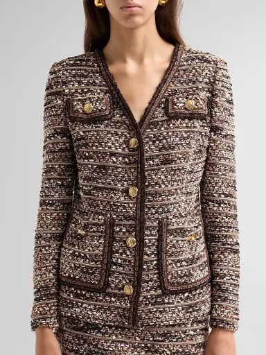 Ming Wang Women's Eyelash Tweed Jacket | Thumbnail 5 Ming Wang Women's Eyelash Tweed Jacket | Thumbnail 5