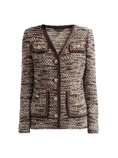 Ming Wang Women's Eyelash Tweed Jacket | Thumbnail 1 Ming Wang Women's Eyelash Tweed Jacket | Thumbnail 1