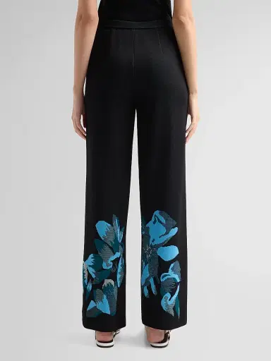 Ming Wang Women's Floral Jacquard Pants | Thumbnail 3 Ming Wang Women's Floral Jacquard Pants | Thumbnail 3