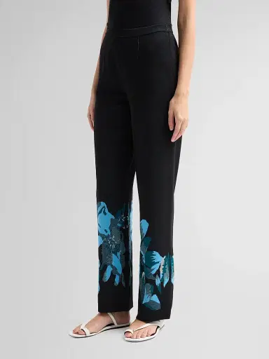 Ming Wang Women's Floral Jacquard Pants | Thumbnail 4 Ming Wang Women's Floral Jacquard Pants | Thumbnail 4