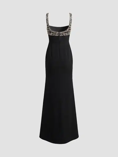 Mac Duggal Women's Beaded Crepe Sleeveless Gown | Thumbnail 7 Mac Duggal Women's Beaded Crepe Sleeveless Gown | Thumbnail 7