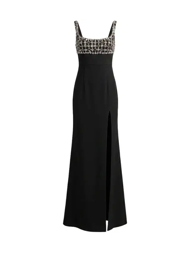 Women's Beaded Crepe Sleeveless Gown Women's Beaded Crepe Sleeveless Gown