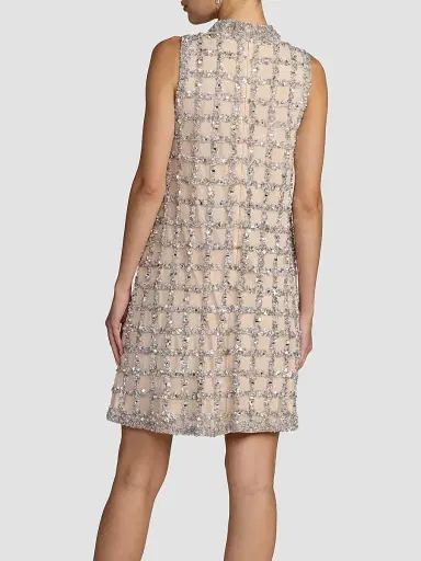Mac Duggal Women's Embellished Mesh Sleeveless Mini Dress | Thumbnail 4 Mac Duggal Women's Embellished Mesh Sleeveless Mini Dress | Thumbnail 4