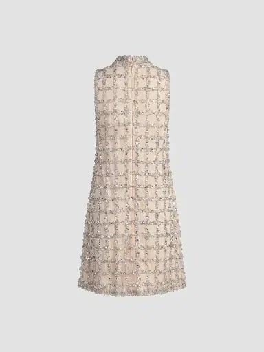 Mac Duggal Women's Embellished Mesh Sleeveless Mini Dress | Thumbnail 7 Mac Duggal Women's Embellished Mesh Sleeveless Mini Dress | Thumbnail 7