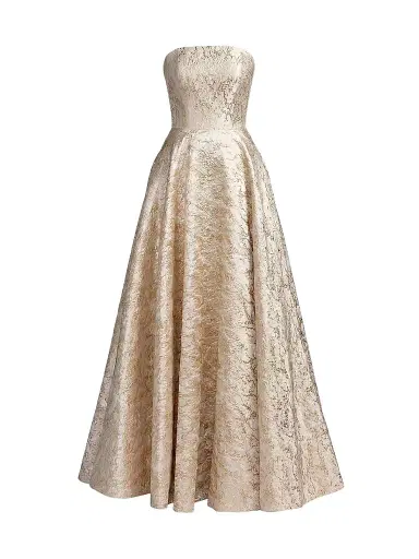 Mac Duggal Women's Strapless Brocade Fit & Flare Gown | Thumbnail 1 Mac Duggal Women's Strapless Brocade Fit & Flare Gown | Thumbnail 1