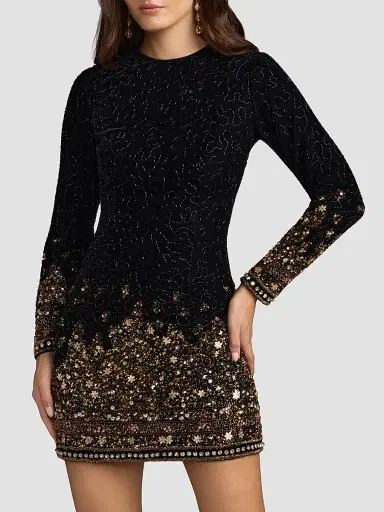 Mac Duggal Women's Embellished Velvet Mini Dress | Thumbnail 2 Mac Duggal Women's Embellished Velvet Mini Dress | Thumbnail 2