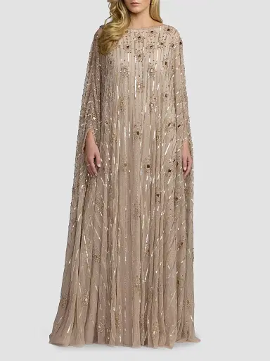 Mac Duggal Women's Beaded Georgette Caftan Gown | Thumbnail 2 Mac Duggal Women's Beaded Georgette Caftan Gown | Thumbnail 2