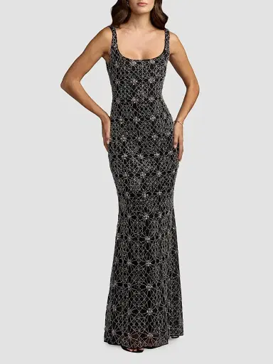 Mac Duggal Women's Embellished Mesh Sleeveless Gown | Thumbnail 2 Mac Duggal Women's Embellished Mesh Sleeveless Gown | Thumbnail 2