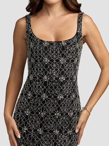 Mac Duggal Women's Embellished Mesh Sleeveless Gown | Thumbnail 4 Mac Duggal Women's Embellished Mesh Sleeveless Gown | Thumbnail 4