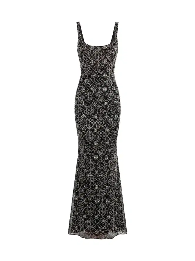 Women's Embellished Mesh Sleeveless Gown Women's Embellished Mesh Sleeveless Gown