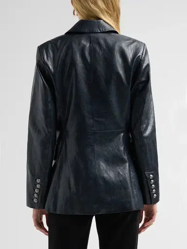 Kobi Halperin Women's Alyson Faux-Leather Double-Breasted Jacket | Thumbnail 3 Kobi Halperin Women's Alyson Faux-Leather Double-Breasted Jacket | Thumbnail 3