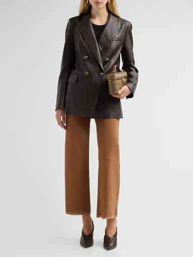Kobi Halperin Women's Alyson Faux-Leather Double-Breasted Jacket | Thumbnail 2 Kobi Halperin Women's Alyson Faux-Leather Double-Breasted Jacket | Thumbnail 2